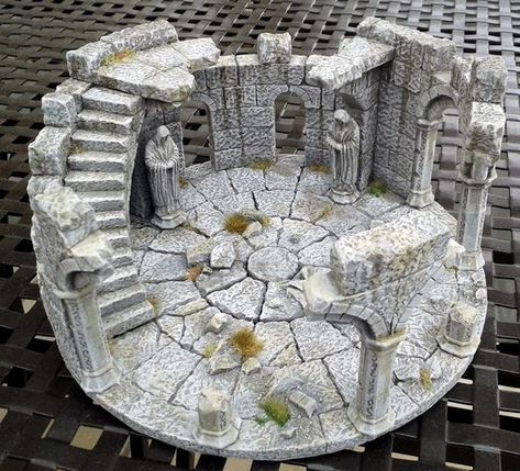 D&d Terrain, Fantasy Diorama, Earth Building, Fantasy Terrain, Hirst Arts, Dnd Crafts, Warhammer Terrain, 40k Terrain, Game Terrain