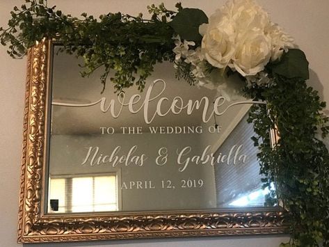 Bridal Shower Mirror, Mirror Wedding, Mirror Vinyl, Wedding Mirror, Booth Wedding, Shower Mirror, Mirror Decal, Cheap Flowers, Mirror Sign