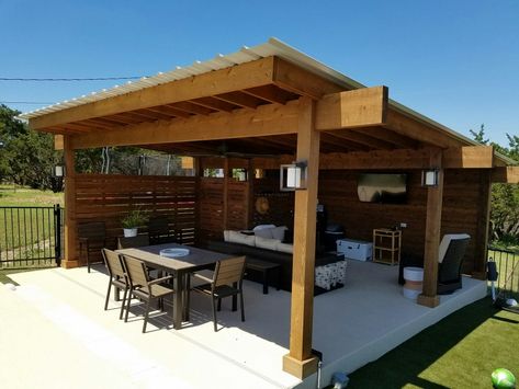 Pergola Deck Ideas, Modern Covered Patio, Pergola Addition, Pergolas Ideas, Pergola Deck, Outdoor Living Space Design, Pergola Ideas, Pool Cabana, Backyard Pavilion