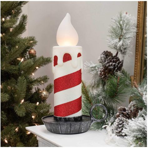 AmazonSmile: RAZ Imports Happy Hollydays 17.5" Candy Cane Stripe Battery Operated Candle : Tools & Home Improvement Christmas Lawn Decorations, Candy Cane Candle, Green Candy Canes, Striped Candles, Glitter Candles, Mr Christmas, Outdoor Candles, Cute Candles, Candy Cane Stripes