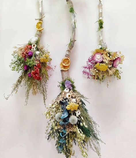 Edit SOLD ‼️ NEW! ✨✨MYSTERY FLORAL WITCH BROOMS!! Spring is coming & an enchanting surprise awaits! 🌷🧹🧙 Available Now in my Etsy shop. When you order one of these, a mystery floral broom will come to you lovingly packaged, all handmade by me with love and intention. Made with real dried and preserved flowers, greenery, botanicals, foraged wood handles, and crystals. If you love surprises this is for you! Link in my profile. Limited quantities, limited time. 🧙🌿🌺 . . . . . . . .#witchy #witc... Floral Witch Broom, Broom Craft, Witch Brooms, Floral Witch, Cinnamon Broom, Halloween Brooms, Family Flowers, Witch Stuff, Hedge Witch