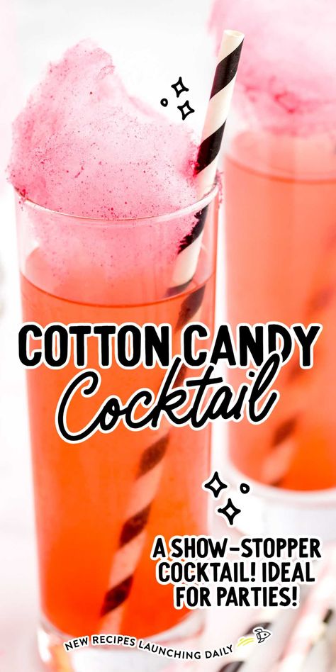 Cotton Candy Cocktail Cotton Candy Vodka Drinks, Cotton Candy Alcoholic Drink, Cotton Candy Champagne Drink Recipe, Cotton Candy Alcoholic Drink Recipes, Cocktail With Cotton Candy On Top, Cotton Candy Vodka, Jolly Rancher Drink, Alcoholic Drinks Vodka, Cosmopolitan Drink Recipe