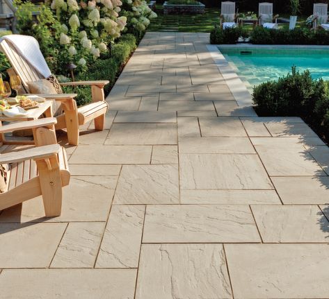 Techo Bloc Patio, Pool Pavers, Concrete Patio Designs, Patio Pavers Design, Pools Backyard Inground, Stamped Concrete Patio, Backyard Pool Landscaping, Lake Oswego, Backyard Pool Designs