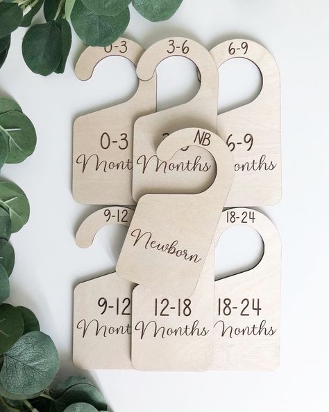 Nursery Closet Dividers, Clothes Dividers, Baby Closet Organization, Baby Closet Dividers, Clothing Closet, Closet Dividers, Nursery Closet, Newborn Nursery, Wood Clothes