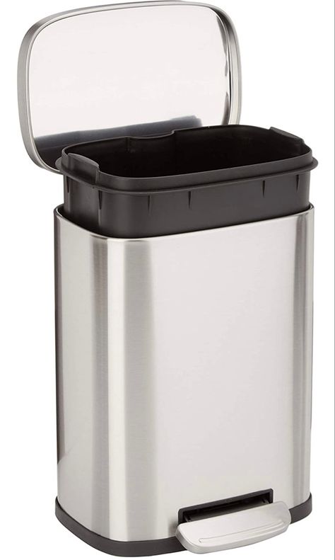 This simple 5 liter trash bin is perfect for the kitchen. At a low cost, this trash can will be a convenient purchase. Add to your Amazon cart with the link. #trashbin #kitchen #convenience #kitchenideas #kitchenrenovation Kitchen Waste Bin, Trash Disposal, Bathroom Trash Can, Kitchen Trash Cans, Kitchen Waste, Storage Kitchen, Amazon Basics, Kitchen Diy, Trash Bins