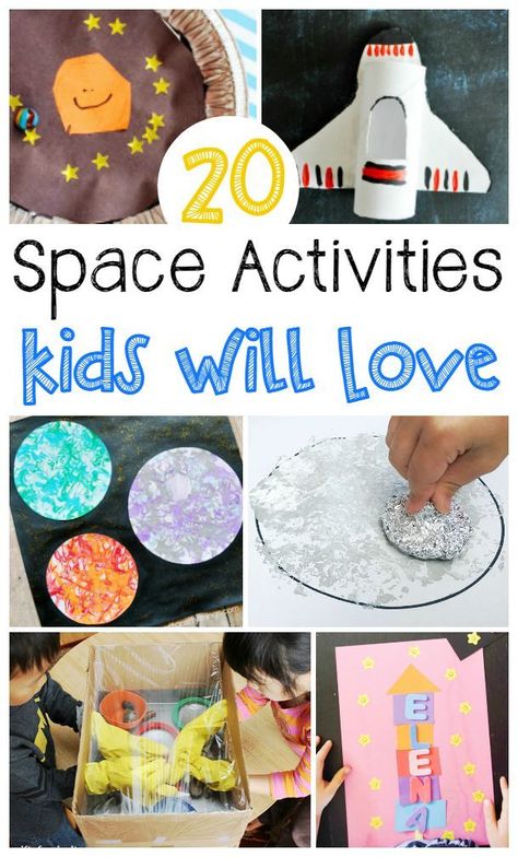 20 Space Activities for Kids ⋆ Homemade for Elle Outer Space Activities for Kids | Space Worksheet | Space Coloring for Kids | Space Activities for Toddlers | Space Experiments | Children’s Space Games | Space Activities for Preschoolers | Space Projects for Kids | Space Science Experiments| Space Activities for Kindergarten #Space #Spaceactivities Space Activities Kids, Space Art Activities, Space Activities For Preschoolers, Outer Space Activities, Planets Activities, Space Theme Preschool, Space Activities For Kids, Space Preschool, Outer Space Art