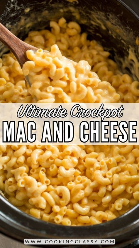 Crock Mac And Cheese, Comfort Food Side Dishes, Food Side Dishes, Crockpot Mac And Cheese Recipe, Slow Cooker Macaroni And Cheese Recipe, Crockpot Mac N Cheese Recipe, Crockpot Side Dishes, Best Mac N Cheese Recipe, Crockpot Pasta