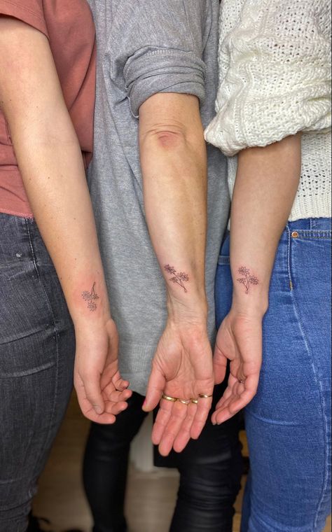 Single Mom And Daughter Tattoo, Mom Daughter Grandma Tattoo, Grandmother Mother Daughter Tattoos, Mother Daughter Flower Tattoos, Mother Daughter Granddaughter, Grandma Tattoos, Mom Daughter Tattoos, Daughter Tattoos, Mother Daughter Tattoos