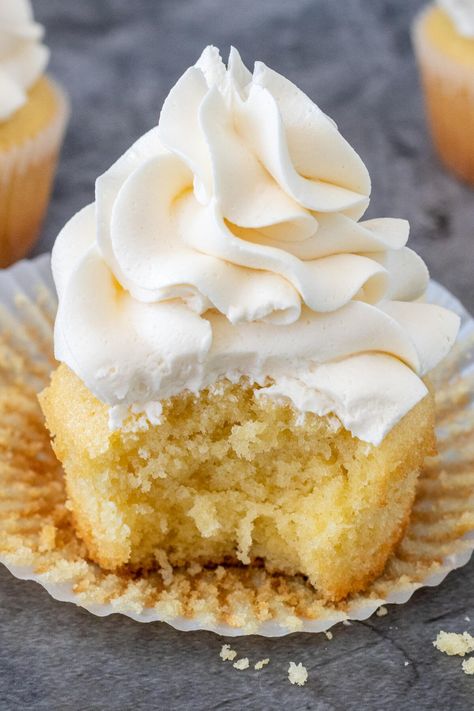 Perfectly Moist Vanilla Cupcakes Recipe - Momsdish Vanilla Cake Cupcakes, Best Vanilla Cupcakes Moist, Vanilla Cupcakes Moist, Vanilla Cupcake Recipe Moist, Perfect Vanilla Cupcakes, Easy Cupcake Recipes Vanilla, Moist Vanilla Cupcake Recipe, The Best Vanilla Cupcakes, Vanilla Muffins Recipe Easy