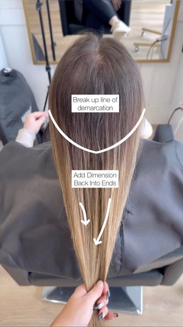 Blonde To Brown Balayage Reverse, Lowlight Highlight, Highlight Placement, Balayage Vs Highlights, Balayage Before And After, Reverse Balayage, Blonde Hair Brown Eyes, Color For Brunettes, Hair Color For Brunettes