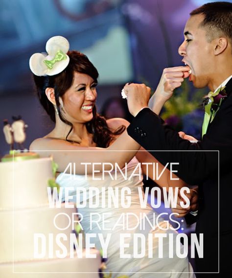 Alternative Wedding Vows or Readings: Disney Edition Disney Wedding Vows, Reserved Wedding Signs, Wonderful World Of Disney, Wedding Ceremony Readings, Wedding Vows To Husband, Ear Hat, Disney Weddings, World Of Disney, Boho Beach Wedding