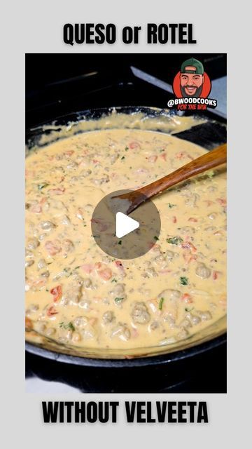 @bwoodcooks on Instagram: "Queso is a simple recipe that can be made in various ways beyond using Velveeta. In this video, I'll share another queso recipe for your queso bag. Hope you enjoy. We have queso or rotel for the win. 

Ingredients:
- 1 lb Ground beef or sausage
- 3 cups shredded cheese
- 1 can Rotel
- 1/2 cup sour cream
- 1/2 block cream cheese (room temp)
- 1/2 cup chopped onions
- Seasonings to taste

Instructions:
1. Brown the ground beef (drain grease), then add onions and seasoning. Cook for an additional 2 to 3 minutes.
2. Add Rotel, cream cheese, and sour cream. Mix well and cook for 3 to 5 minutes.
3. Finally, add shredded cheese, mix well, and it's ready to serve.

Feel free to get creative and add more ingredients to customize it to your liking. Enjoy your homemade ques Velveeta Queso Dip, Queso Dips, Velveeta Rotel, Queso Blanco Dip, Queso Recipe, Kinds Of Cheese, Queso Dip, 2 Block, American Cheese