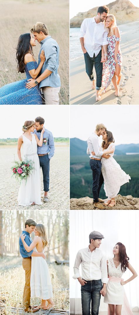 Aside from finding a great photographer and scenic location, the outfits are also what can make or break your engagement photos. While you’ve been planning your outfit for weeks, don’t forget about the groom-to-be! Photo outfits for men are not as complicated as you would think, and often times less is more. If you are … Prenup Outfit For Men, Engagement Photo Outfits For Men, Jeans Photography, Spring Engagement Photos Outfits, Engagement Picture Outfits, Anniversary Photography, Photoshoot Couple, Outfits Stylish, Spring Engagement Photos