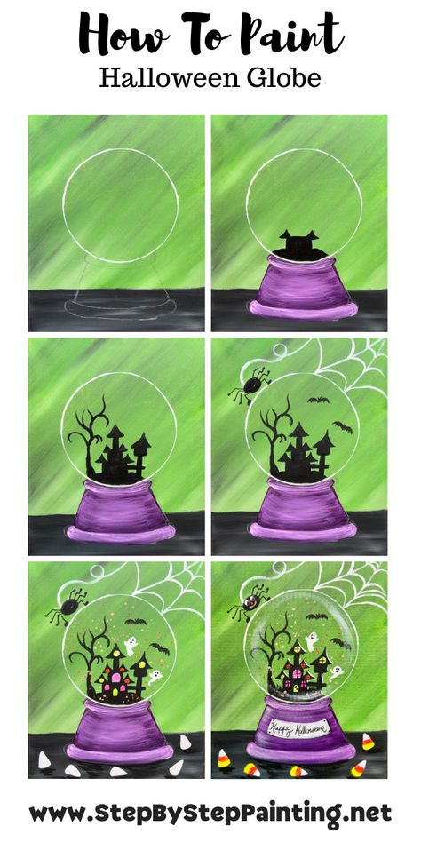 "Halloween Globe" - Acrylic Painting Tutorial Art Tips Ibis Paint, Digital Art Tips Ibis Paint, Halloween Globe, Digital Art Tips, Fall Lunch, Halloween Canvas Art, Fall Canvas Painting, Easy Acrylic Painting, Painting Collection