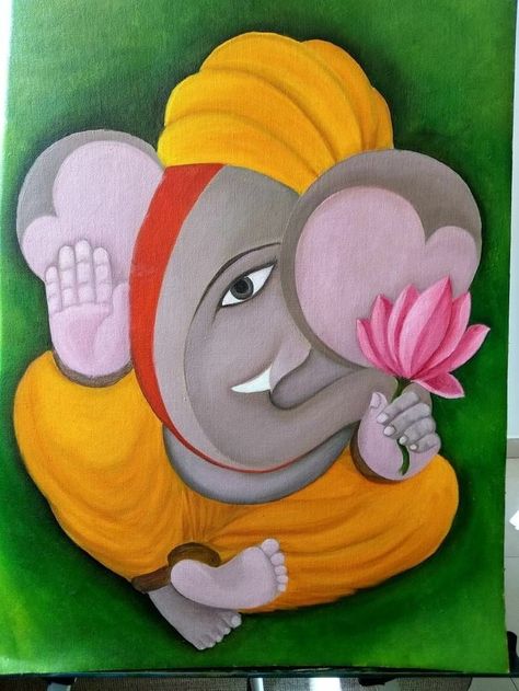 Ganesh Art Paintings, Religious Paintings, Lord Ganesha Paintings, Ganesh Art, Religious Painting, Buddha Painting, Ganesha Painting, Ganesha Art, Canvas Painting Designs