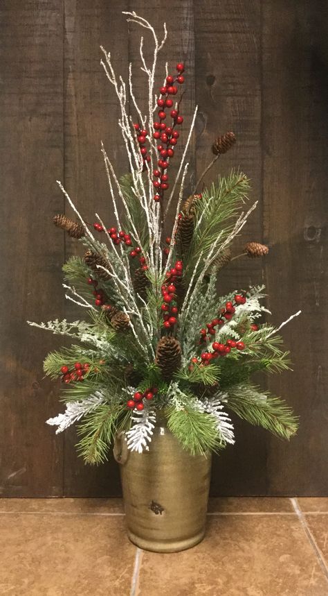 Christmas Floral Arrangements Diy, Christmas Urns, Winter Floral Arrangements, Church Christmas Decorations, Christmas Vases, Christmas Planters, Christmas Flower Arrangements, Christmas Floral Arrangements, Christmas Centerpieces Diy