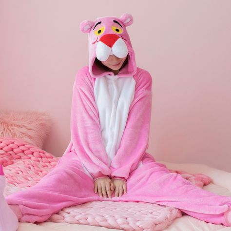 Winter Kigurumi Cute Pink Panther Woman Onesie Hooded Onesies For Adult One-Piece Animal Pajamas Long Sleeve Sleepwear Pijama Panther Woman, Pyjamas Onesie, Cute Onesies, Hot Pink Leopard, Animal Onesie, Animal Pajamas, Kids Costumes Boys, Cute Sleepwear, Animal Costumes