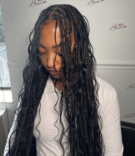 Natural Hair Styles For Prom, Boho Braids Light Skin, Alt Braided Hairstyles, Boho Braids Black Women Tutorial, Braids Tiktok, Fairycore Box Braids, Skl Hairstyles, Silk Press Natural Hair, Bohemian Braids