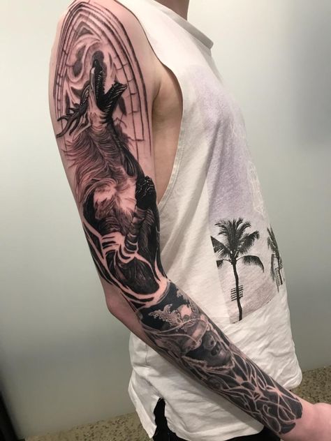 Vicar Amelia Tattoo, Soulsborne Tattoo, Amelia Tattoo, Bloodborne Tattoo, Vicar Amelia, Trending Tattoos, Prison Tattoos, Bloodborne Art, R Tattoo