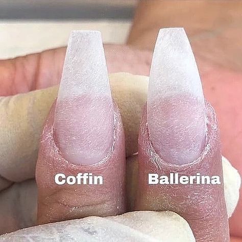 Medium Ballerina Nails, Gel Tips Designs, Ace Nails, Nail Shape Names, L Nails, Beautiful Nails Design, Ballerina Nails Designs, Pretty Nail Polish Colors, Beauty Hacks Nails