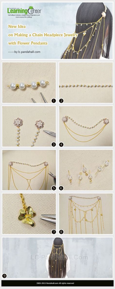 Here is a tutorial on how to make a chain headpiece jewelry with flower pendant for bride.Hope you will like it.: Bracelets Expensive, Elvish Headpiece, Accessories Tutorial, Hair Accessories Tutorial, Anting Manik, Beaded Headpiece, Chain Headpiece, Earrings Sets, Headpiece Jewelry