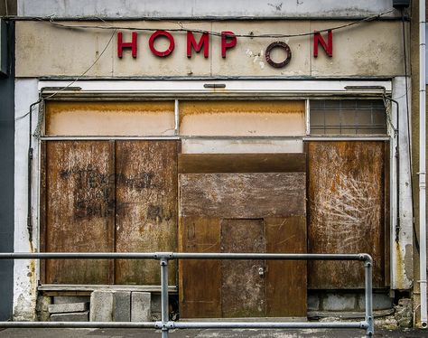 ghost sign for Thompson, Bristol, UK Brick Building Signage, Ghost Signs Buildings, Industrial Facade, Social Photography, Social Realism, Ghost Type, Meat Shop, British Architecture, Ghost Signs