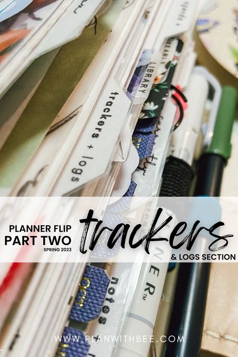 Spring 2023 Planner Flip By Section: Trackers & Logs Section - Plan With Bee Planner Sections Ideas, Planner Section Ideas, Planner Sections, Planning Hacks, Ring Planners, Functional Planning, 2023 Planner, My Planner, Planner Inserts Printable