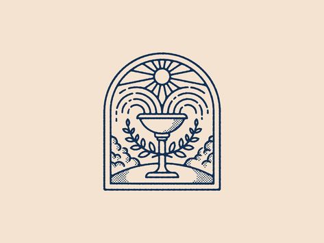 Fountain Tattoo Simple, Fountain Tattoo, Greek Moodboard, Fountain Logo, Fountain Illustration, Fountain Drawing, Vase Logo, Greek Illustration, Resort Branding