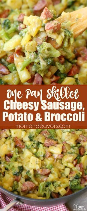 Smoked Sausage Potatoes And Broccoli, Sausage And Veggies One Pan Skillet, Smoked Sausage And Broccoli Recipes, Kielbasa And Broccoli Recipes, Potatoes And Broccoli Recipes, Potato And Broccoli Recipes, Recipes Using Sausage, Potato Smoked Sausage Casserole, Johnsonville Sausage Recipes