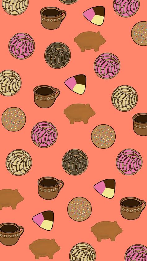 Pan Dulce Wallpaper, Mexican Cute Wallpaper, Mexican Candy Wallpaper, Mexican Phone Wallpaper, Mexican Wallpaper Iphone Aesthetic, Mexican Food Wallpaper, Mexican Wallpaper Iphone, Mexico Aesthetic Wallpaper, Mexican Wallpaper Aesthetic