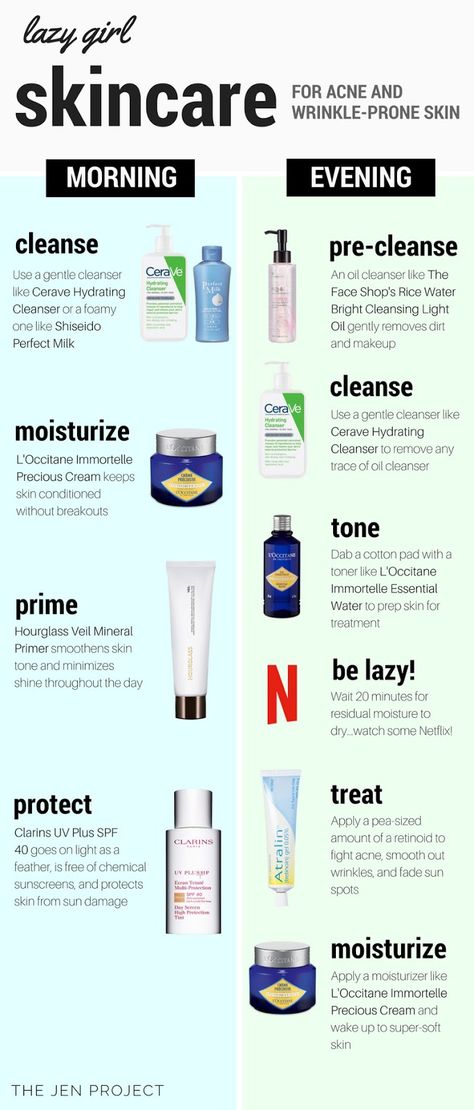 Still dealing with pimples but on the cusp of getting wrinkles? Here's my tried-and-true skincare regimen. From The Jen Project – a skincare blog for busy people. Visit thejenproject.com Really Good Skincare, Oil Free Skin Care Routine, Birthday Skincare Routine, Skincare Routine For 30 Year Olds, Lazy Girl Skin Care Routine, Lazy Skin Care Routine, That Girl Skincare, Lazy Skincare, Skin Care Routine Over 50