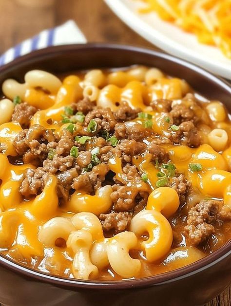 Crockpot Recipes Lover | One-Pot Macaroni Cheeseburger Soup – NO VELVEETA | Facebook Macaroni Cheeseburger Soup Crockpot, One Pot Macaroni Cheeseburger Soup, Macaroni Cheeseburger Soup, Crockpot Cheeseburger Macaroni, Cheeseburger Macaroni Soup, Chilli Recipe Crockpot, Cheeseburger Soup Crockpot, Velveeta Recipes, Macaroni Soup