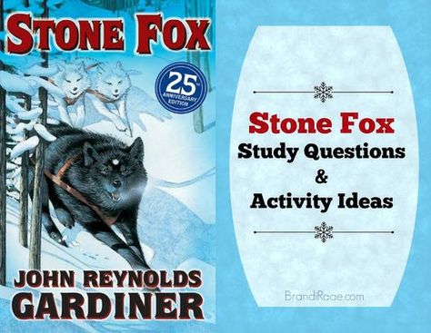 Stone Fox Study Questions & Activity Ideas {FREE}                                                                                                                                                      More: Stone Fox Activities, Stone Fox Novel Study, Fox Activities, Third Grade Books, Potato Farm, School Library Lessons, Novel Activities, Homeschool Unit Studies, Novel Study Units