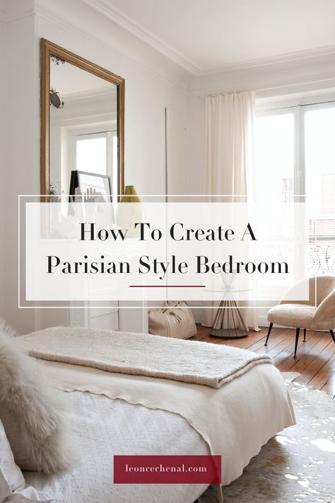 Bedroom Paris Aesthetic, French Decor Bedroom Parisian Apartment, Small Bedroom Parisian, Parisian Style Room Bedrooms, Parisian Loft Bedroom, Parisian Nightstand Decor, Parisian Wardrobe Interior, Modern Parisian Bed, Modern Classic Parisian Interior