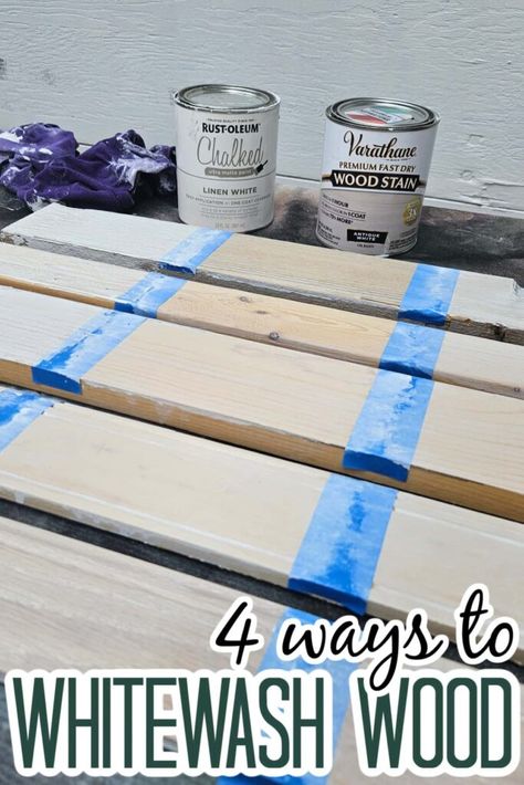 Four different ways to whitewash wood compared side by side on 5 different species of wood. EVERYTHING you need to know about how to whitewash wood in one place! White Wash Raw Wood, Whitewashing Wood, How To Whitewash Wood, Tounge And Groove, How To Whitewash, White Washed Oak, Different Species, Whitewash Wood, White Stain