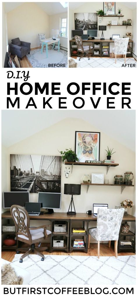 Office Tour & Room Makeover Reveal - But First, Coffee | Connecticut-Based Lifestyle and Motherhood Blog Home Paint Ideas, Cute Home Office Ideas, Office On A Budget, Cute Home Office, Rustic Italian Home, Office Diy, Home Paint, Rustic Ideas, Office Tour