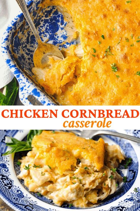 Chicken And Cornbread Casserole, Chx Recipes, Chicken Cornbread Casserole, Chicken And Cornbread, Supper Idea, Freezer Casseroles, Cornbread Topping, Jiffy Recipes, Dinners Chicken