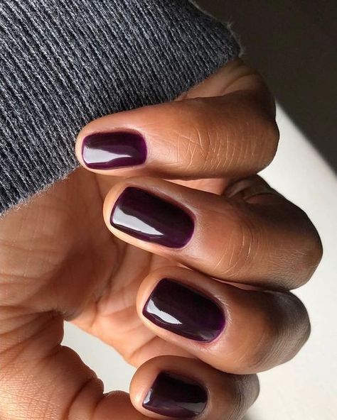 Dark Purple Shade, Dark Purple Nail Polish, Dark Gel Nails, Purple Gel Nails, Purple Manicure, Dark Purple Nails, Dark Nail Polish, Purple Nail Polish, Casual Nails