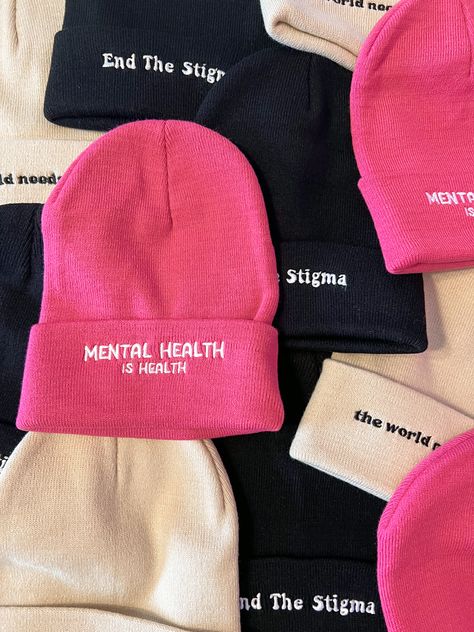 Beanies Graphic, Patch Quotes, Positive Clothes, Mental Health Matters, Health Matters, Business Online, Health Awareness, Merchandise Design, Mental Wellness