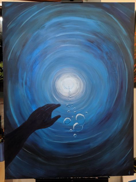 Deep Water Drawing, Let Go Painting, Painting That Has Deep Meaning, Simple Meaningful Paintings, Meaningful Easy Paintings, Euphoric Paintings, Deep Meaningful Paintings, Painting Ideas Emotional, Emotional Painting Ideas