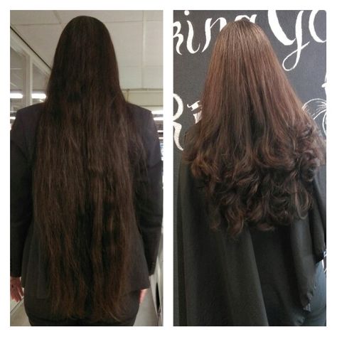 Very long hair cut in layers before after Long Hair Cut, Very Long Hair, Long Hair Cuts, Hair Cut, Makeup Ideas, Long Hair, Hair Makeup, Hair Cuts, Long Hair Styles