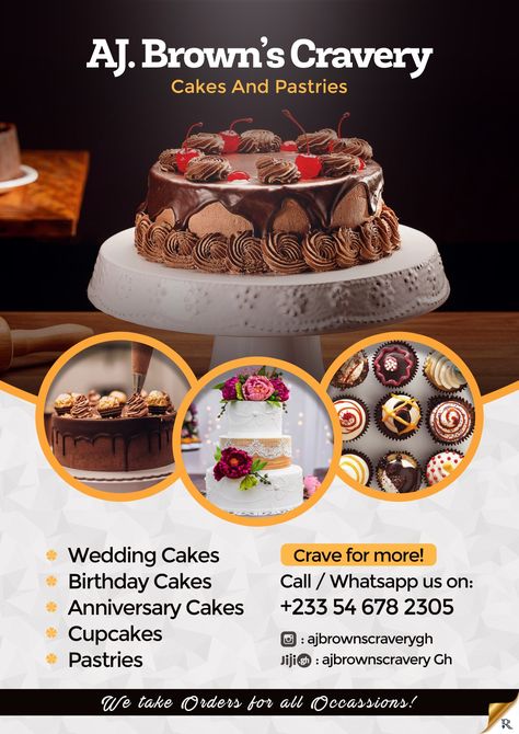 Background For Cake Poster, Cakes Banner Design, Cake Poster Design Ideas Background, Cake Offer Poster Design, Cake Flier Designs, Baking Flyers Design, Cake And Pastries Flyer Design, Cake Flyer Design Ideas, Bakery Design Poster