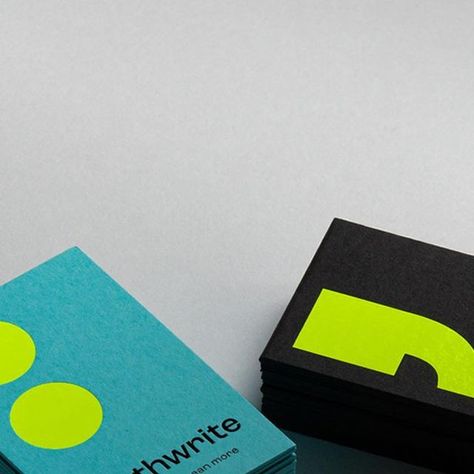 Jot Press on Instagram: "Absolutely loved this design and concept by @katemonumentdesign for @forthwriteuk 

To make those punctuation marks pop, we printed a layer of white foil and then layered it with fluorescent yellow foil. It can be tricky to get the registration right 🤏 but we think it’s worth it for that opaque, vibrant finish.

Printed onto Colorplan Turquoise, Mist and Ebony 700gsm

#jotpress #businesscards #businesscarddesign #hotfoil #foilblocking #fluorescent #neon #foilstamping #foilco #colorplan #gfsmith #branding" White Foil, Fluorescent Yellow, Punctuation Marks, Yellow Print, Foil Stamping, Punctuation, Neon Yellow, Business Card Design, Worth It