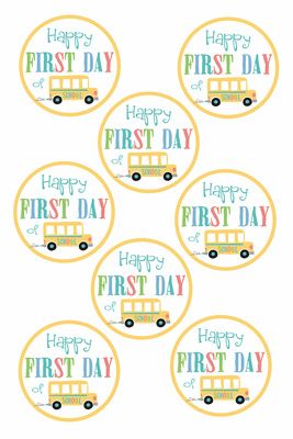 First Day Of School Snack Ideas, First Day Of School Tags Free Printable, Happy First Day Of School Printable, First Day Of School Gifts For Kids, Safety Town, Preschool Labels, Back To School Stickers, Classroom Behavior Chart, Fruit Treats