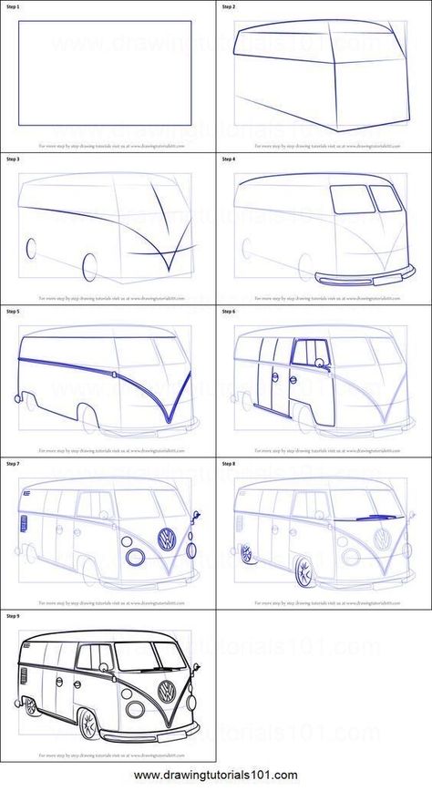 Car Drawing Pencil, Vw Art, Perspective Drawing Lessons, Volkswagen Van, Canvas For Beginners, Drawing Sheet, Canvas Painting Ideas, Perspective Art, Architecture Drawing Art