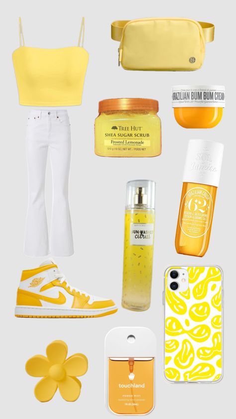 Preppy Outfits Yellow, Yellow Preppy Outfit, Sabrina Outfits, Preppy Girl Aesthetic, Preppy Yellow, Grapefruit Cake, Yellow Stuff, Jackson Aesthetic, Frosted Lemonade