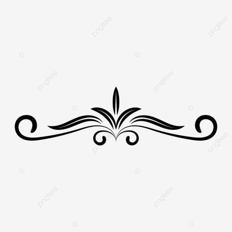 Floral Png Vector, Ornament Design Vector, Dividers Png, Floral Vector Design, Border Design Png, Floral Dividers, Line Png, Vector Ornaments, Ornamental Vector