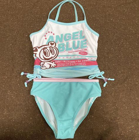 2000s Swimsuit Aesthetic, Y2k Swimsuit Aesthetic, Angel Blue Clothing, Gyaru Swimsuit, Mezzo Piano Clothes, 2000s Swimsuit, Beach Angel, Pixie Core, Indie Kidcore