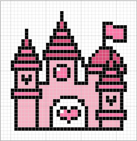 castle Ctc Crochet, Graphghan Patterns, C2c Graphgan, Perler Pattern, Perler Beads Ideas, Pixel Beads, Hama Beads Design, Pixel Drawing, Hama Bead