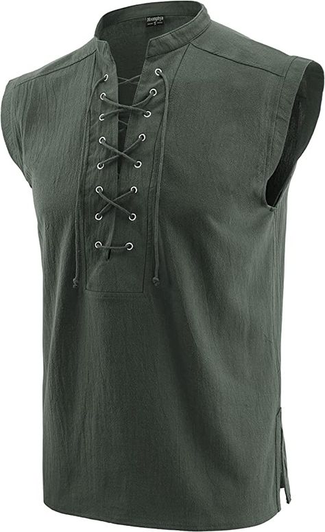 Amazon.com: Moomphya Mens Pirate Renaissance Viking Steampunk Medieval Gothic Celtic sleeveless Shirt barbarian Top Tee : Clothing, Shoes & Jewelry Victorian Costume Halloween, Steampunk Medieval, Tank Top Gym, Victorian Halloween, Top Cosplay, Viking Shirt, Medieval Gothic, Pirate Shirts, Linen Tank Top